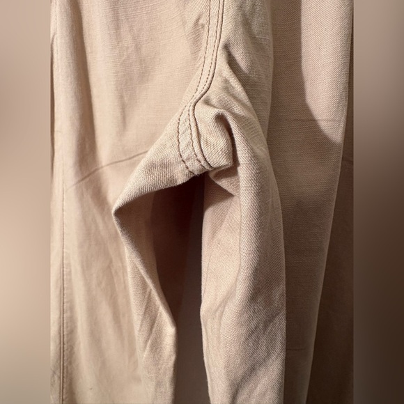 FREE PEOPLE Med Ready To Run Cinch Waist Paper Bag Pants Sand Beige Drop Crotch - Picture 14 of 16